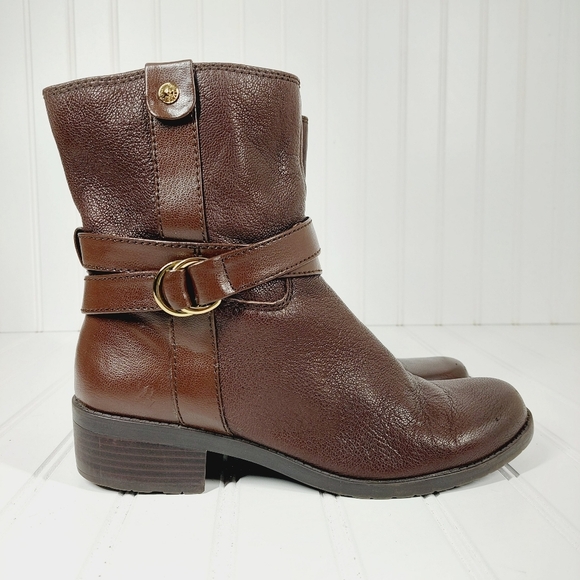 Ann Klein AkLoraine Leather Upper buckle Ankle Boots A958 - Picture 5 of 11